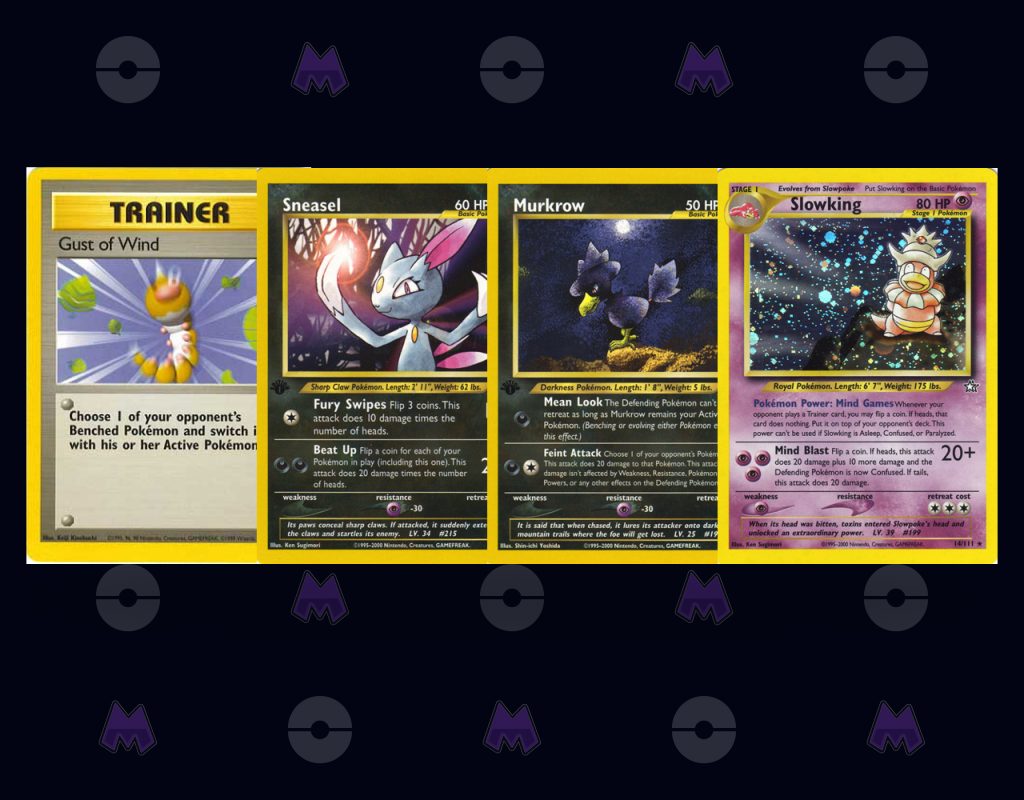 Neo series sneasel deck - gust of wind, sneasel, murkrow, and slowking