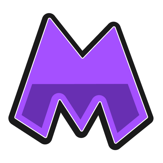 Maniax corner logo, purple letter M